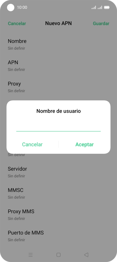 Introduce wap@wap y pulsa Aceptar.