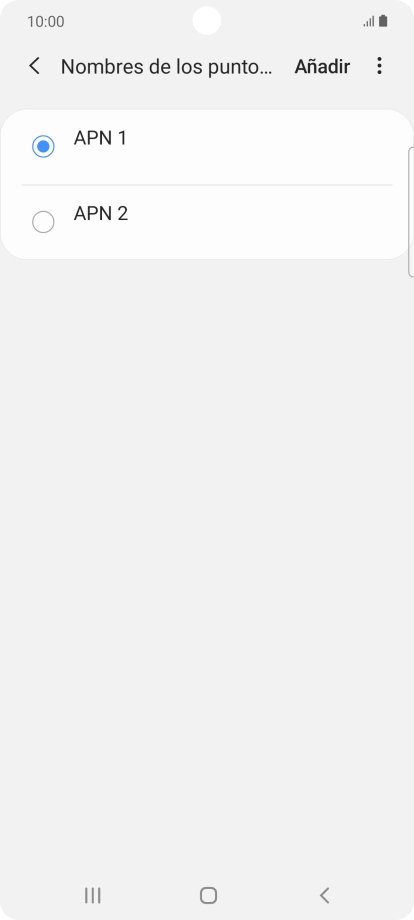 Pulsa en el campo junto a la conexión de datos para activarla.