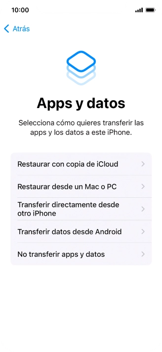 Puedes transferir el contenido de otro teléfono Android cuando el teléfono se activa antes de utilizarlo por primera vez y cuando lo restableces. Cuando aparece esta imagen de pantalla, el teléfono está listo para la transferencia de contenido desde otro teléfono Android.