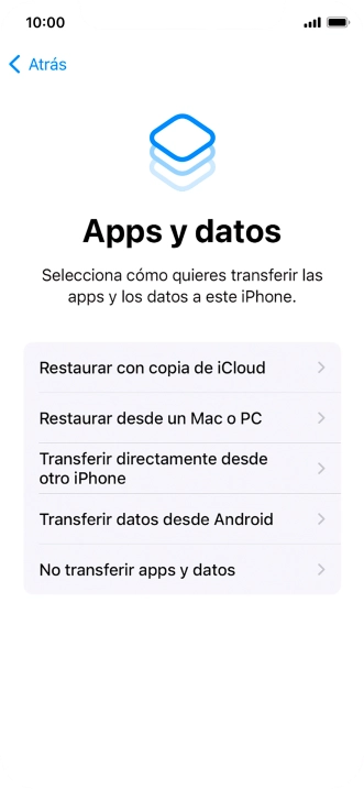 Puedes transferir el contenido de otro teléfono Android cuando el teléfono se activa antes de utilizarlo por primera vez y cuando lo restableces. Cuando aparece esta imagen de pantalla, el teléfono está listo para la transferencia de contenido desde otro teléfono Android.