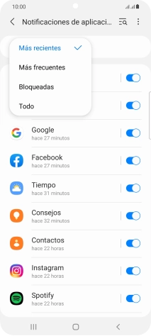 Pulsa el ajuste deseado.