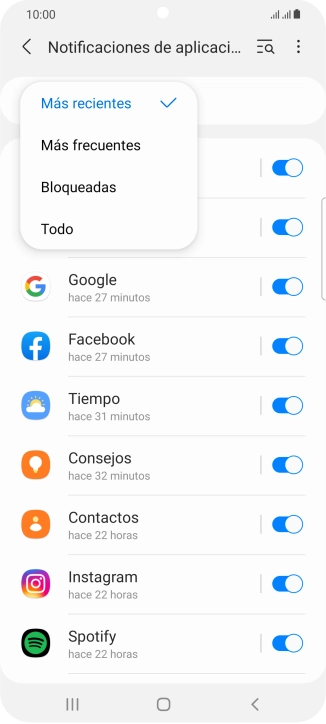Pulsa el ajuste deseado.