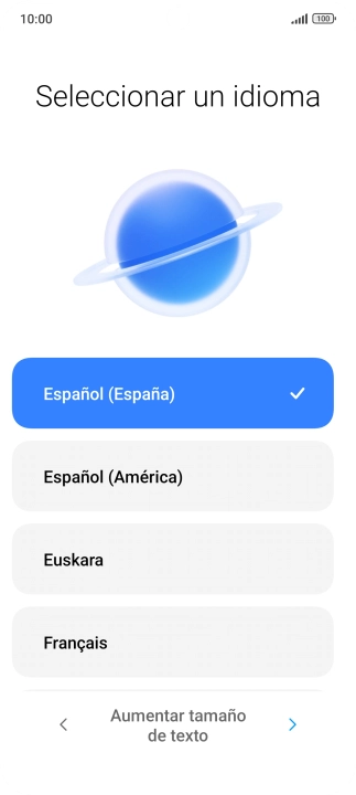 Pulsa el idioma deseado.