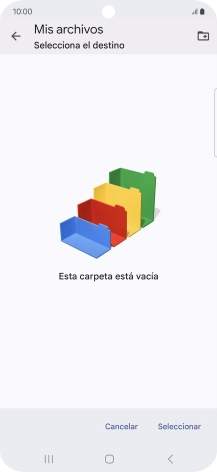 Si deseas crear una nueva carpeta, pulsa el icono de nueva carpeta y sigue las indicaciones de la pantalla para crearla.