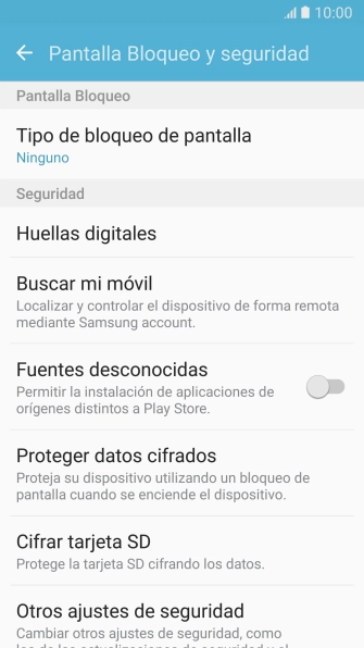 Pulsa Otros ajustes de seguridad.