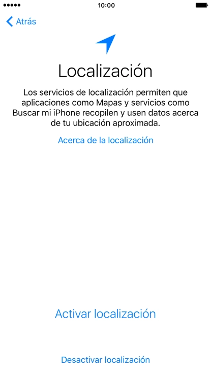 Pulsa Activar localización para activar la función.