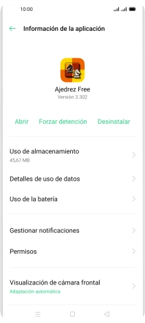 Pulsa Uso de almacenamiento.