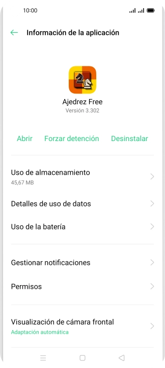 Pulsa Uso de almacenamiento.