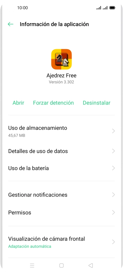 Pulsa Uso de almacenamiento.