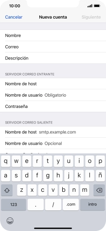 Pulsa Nombre de usuario e introduce el nombre de usuario de tu cuenta de correo electrónico.