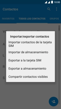 Pulsa Importar contactos de la tarjeta SIM.