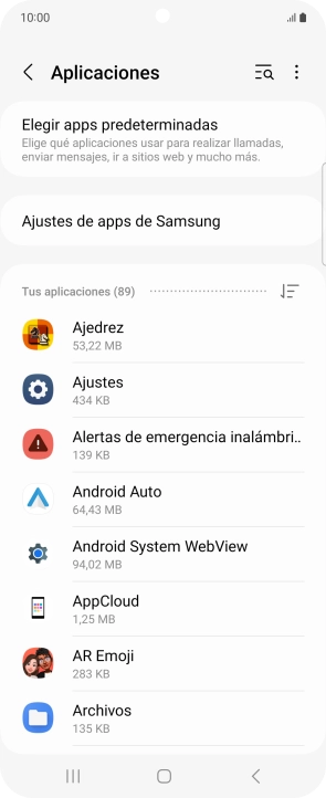 Pulsa la app deseada.