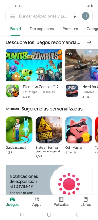 Desliza el dedo hacia la derecha desde la parte izquierda de la pantalla.
