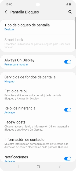Pulsa Tipo de bloqueo de pantalla.