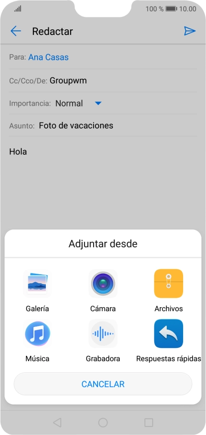 Pulsa Archivos y desplázate a la carpeta deseada.