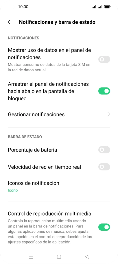 Pulsa Gestionar notificaciones.