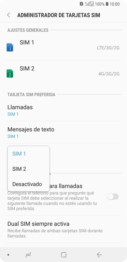 Pulsa el ajuste deseado.