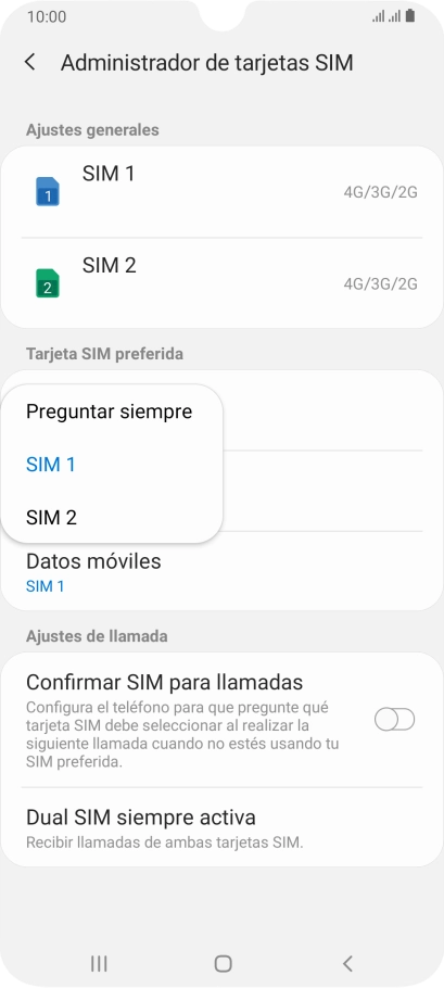 Pulsa el ajuste deseado.
