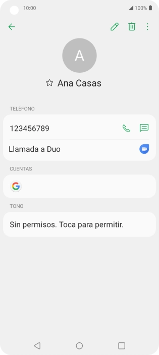 Pulsa el número de teléfono.