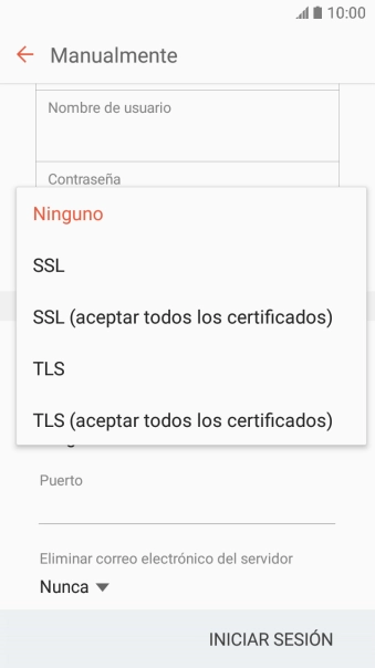 Pulsa Ninguno para desactivar la función.