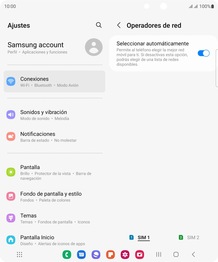 Pulsa la tarjeta SIM deseada.