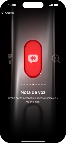 Desliza el dedo hacia la derecha o hacia la izquierda por la pantalla para seleccionar la función deseada.