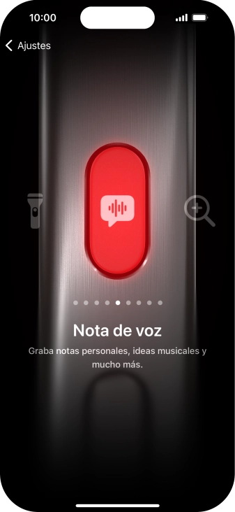 Desliza el dedo hacia la derecha o hacia la izquierda por la pantalla para seleccionar la función deseada.