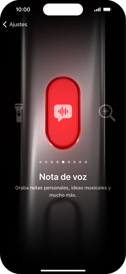 Desliza el dedo hacia la derecha o hacia la izquierda por la pantalla para seleccionar la función deseada.