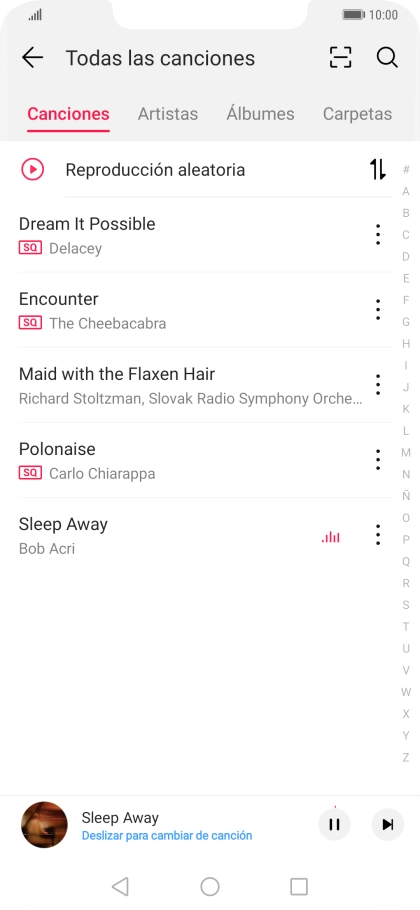 Pulsa el título de la canción en la parte inferior de la pantalla.