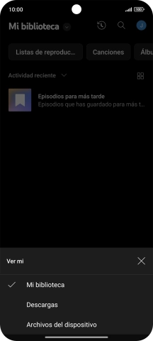 Pulsa una categoría y desplázate al archivo de música deseado.