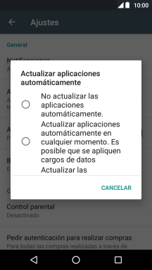 Para desactivar la actualización automática de apps, pulsa No actualizar las aplicaciones automáticamente.