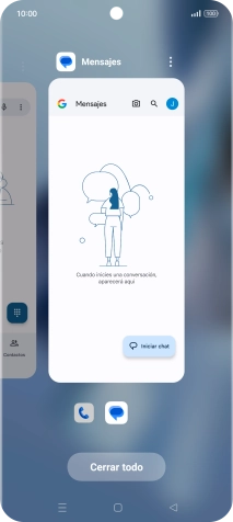 Para cerrar una sola aplicación en ejecución, desliza el dedo hacia arriba sobre la aplicación deseada.