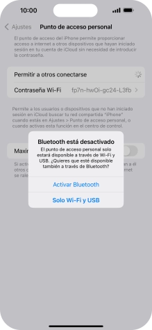 Si la función de wifi está activada, pulsa Solo Wi-Fi y USB.