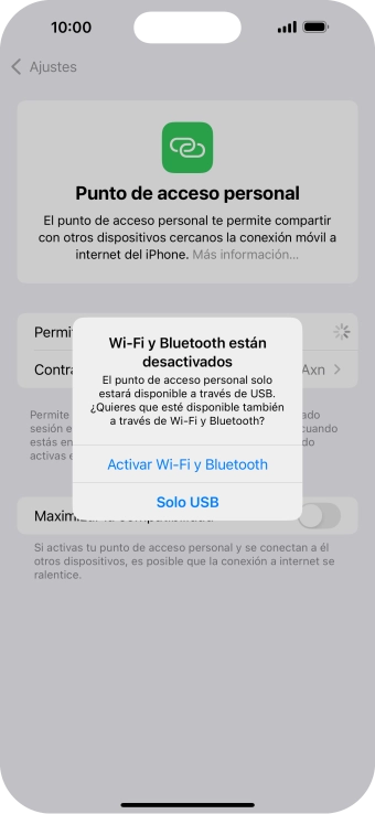 Si el wifi está desactivado, pulsa Activar Wi-Fi y Bluetooth.