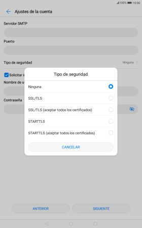 Pulsa Ninguna para desactivar la función.