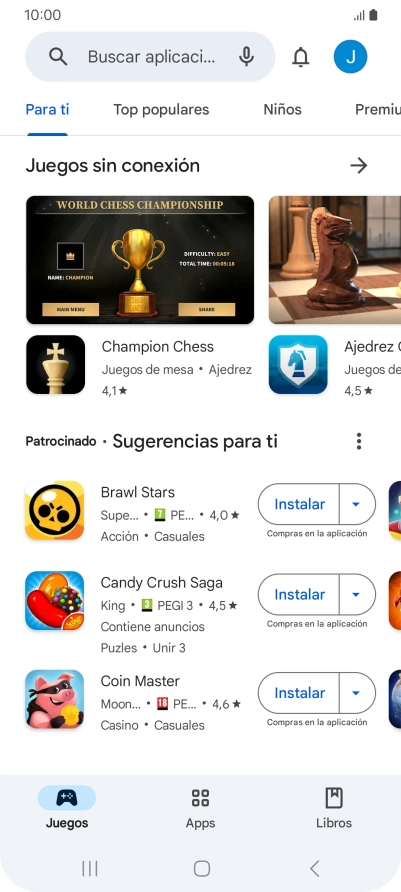 Pulsa el icono de perfil.