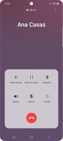 Pulsa el icono de finalizar llamada.