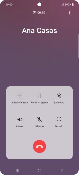 Pulsa el icono de finalizar llamada.