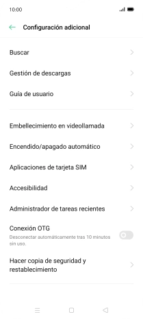 Pulsa Hacer copia de seguridad y restablecimiento.