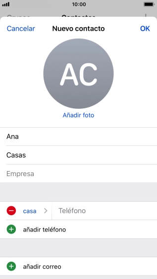 Pulsa Teléfono e introduce el número de teléfono deseado.
