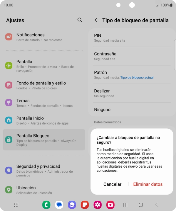 Pulsa Eliminar datos.
