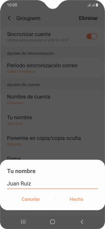 Introduce el nombre deseado y pulsa Hecho.