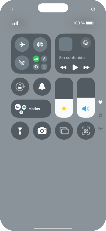 Pulsa el icono de modo de avión para activar o desactivar la función.