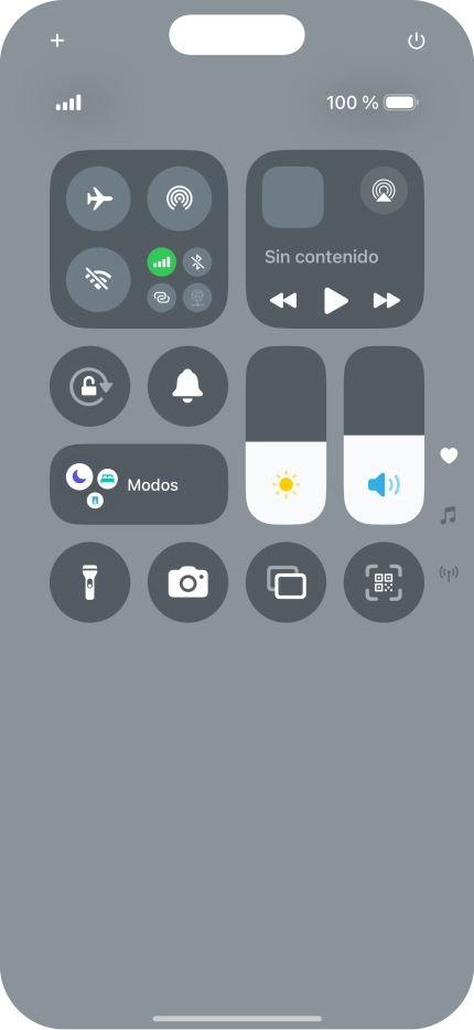 Pulsa el icono de modo de avión para activar o desactivar la función.