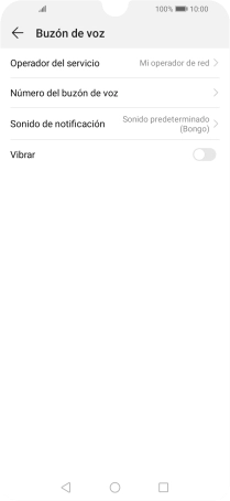 Pulsa Número del buzón de voz.