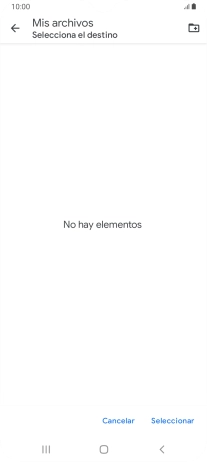Si deseas crear una nueva carpeta, pulsa el icono de nueva carpeta y sigue las indicaciones de la pantalla para crearla.