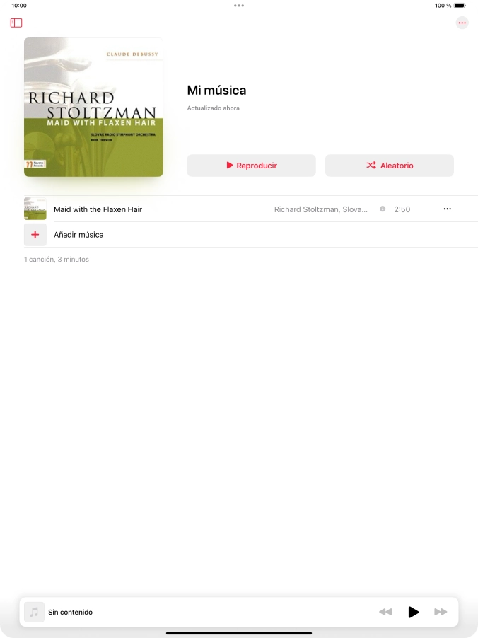 Desplázate a la categoría o a la lista de reproducción deseada y pulsa el archivo de música deseado.