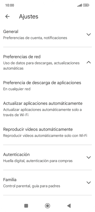 Pulsa Actualizar aplicaciones automáticamente.