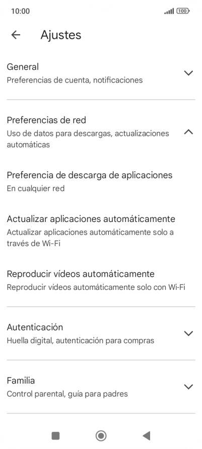 Pulsa Actualizar aplicaciones automáticamente.