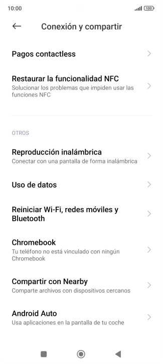 Pulsa Reiniciar Wi-Fi, redes móviles y Bluetooth.